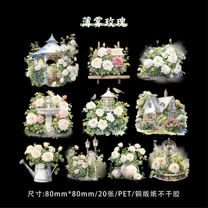 Stickers florales rose manor-20 pzas
