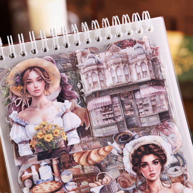 Block de stickers vintage anillado-50 hojas