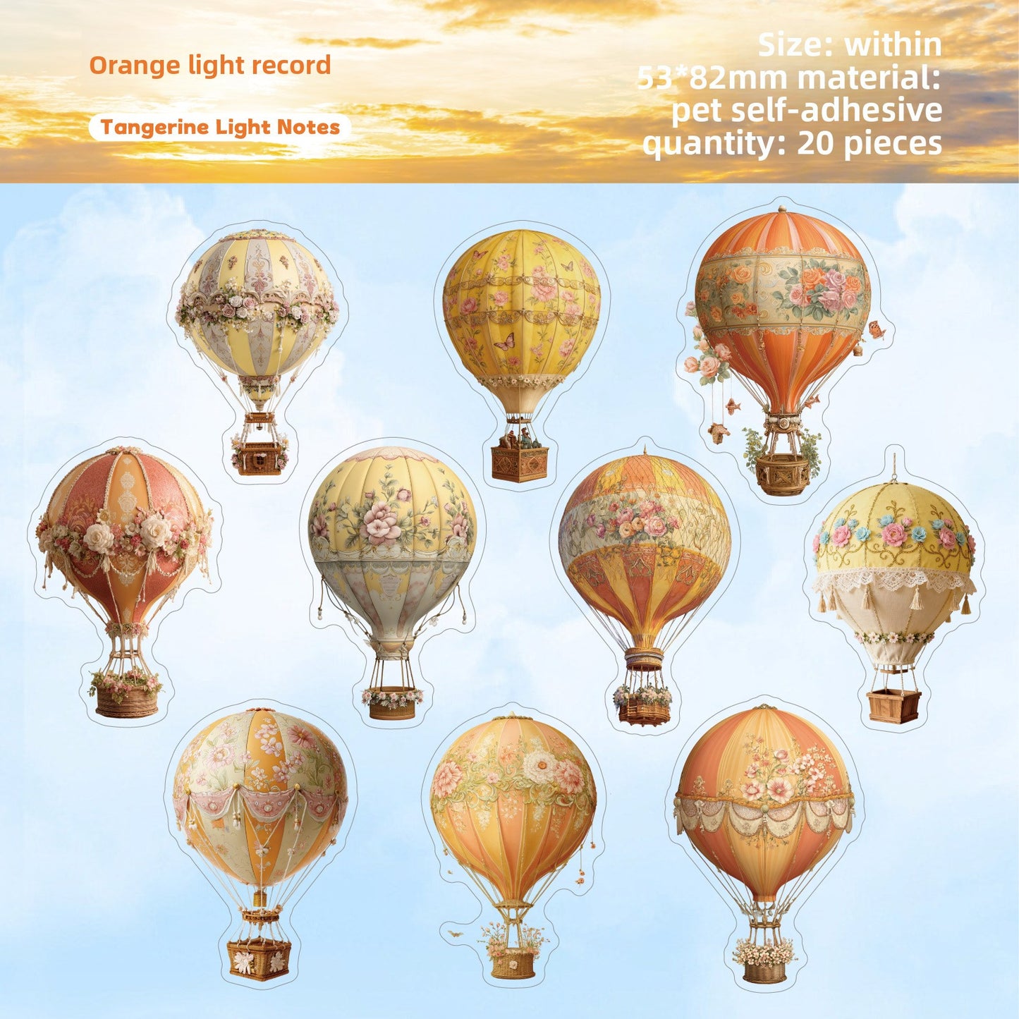 Stickers globo aerostático-20 pzas