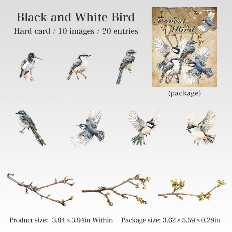 Stickers forest bird-20 pzas