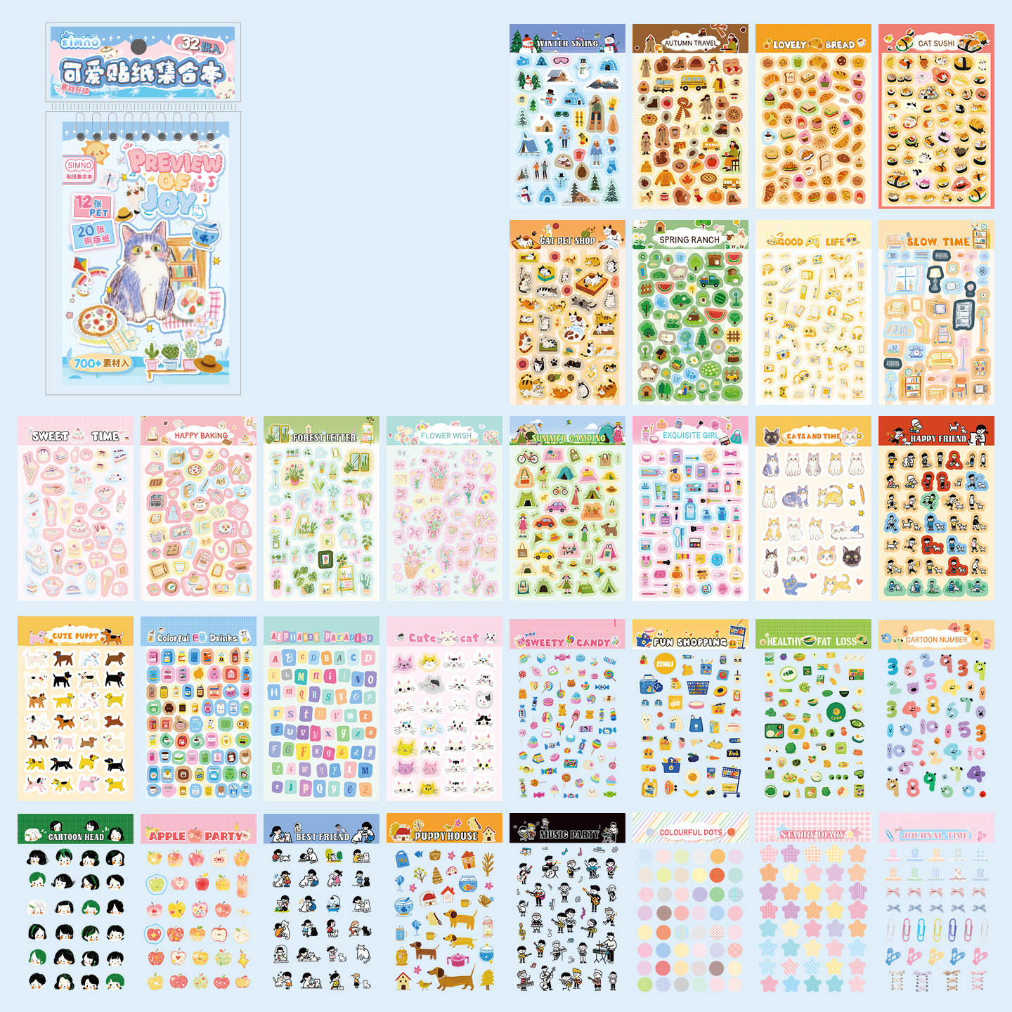 Block de stickers happines-32 hojas