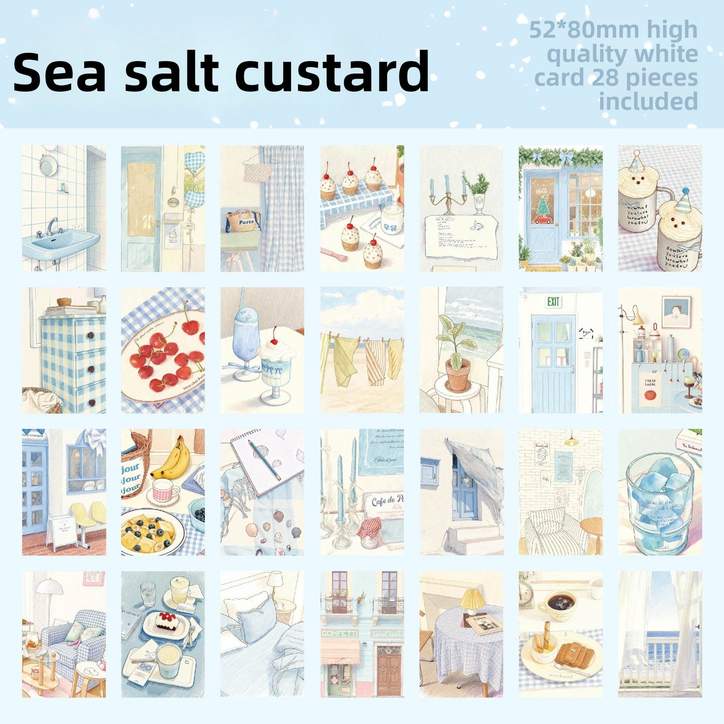Set de postales cream market-28 pzas