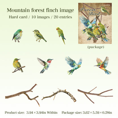 Stickers forest bird-20 pzas