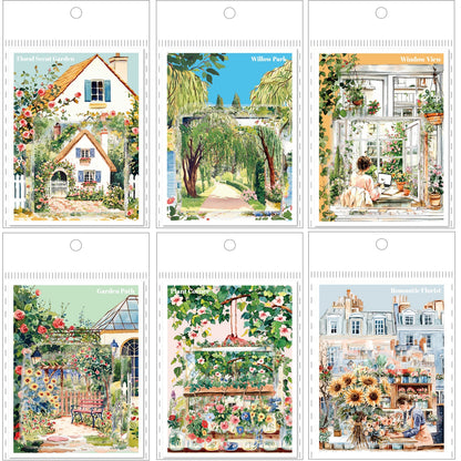 Stickers small town flower-30 pzas