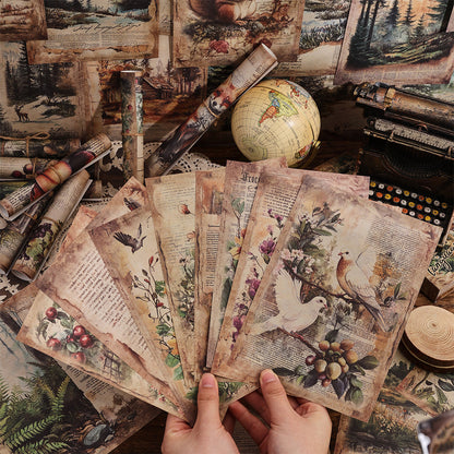 Set de papeles A5 bosque vintage-160 pzas