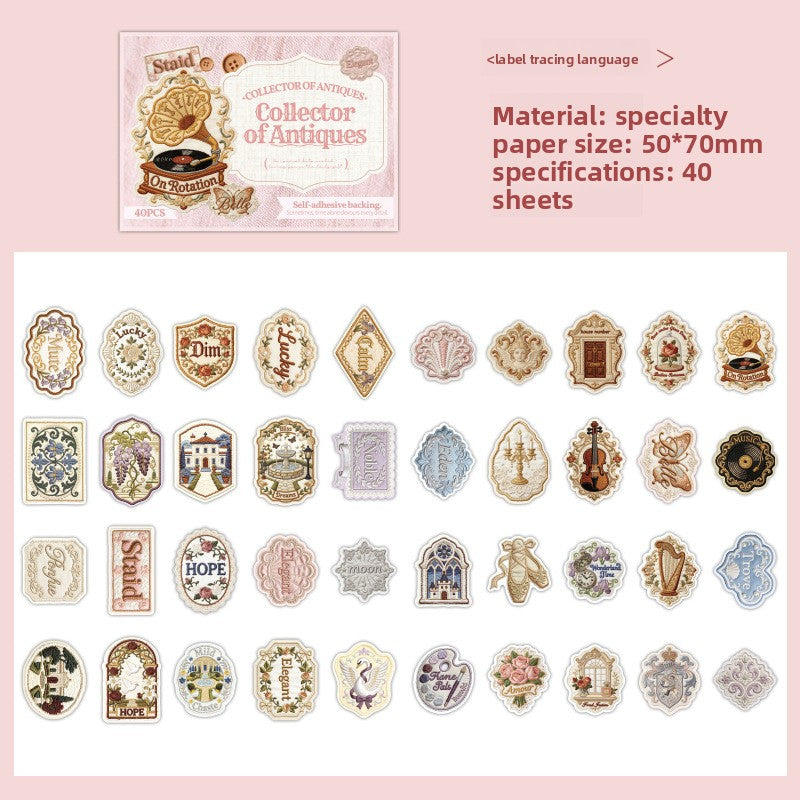 Stickers collector of antiques-40 pzas