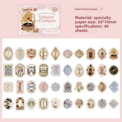 Stickers collector of antiques-40 pzas