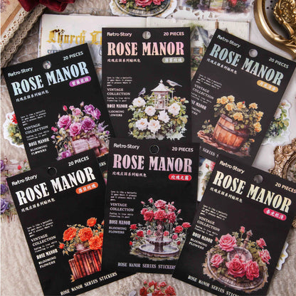 Stickers florales rose manor-20 pzas