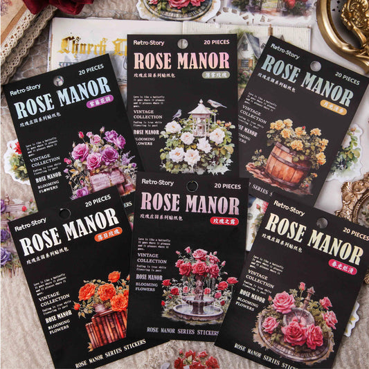Stickers florales rose manor-20 pzas