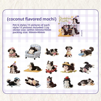 Stickers buddies fluffy-15 pzas