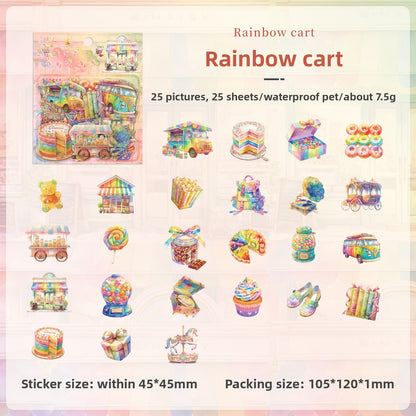 Stickers alimentos y lugares-25 pzas