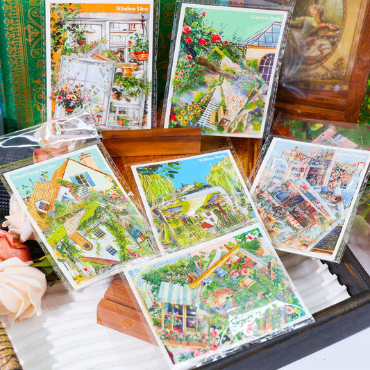 Stickers small town flower-30 pzas