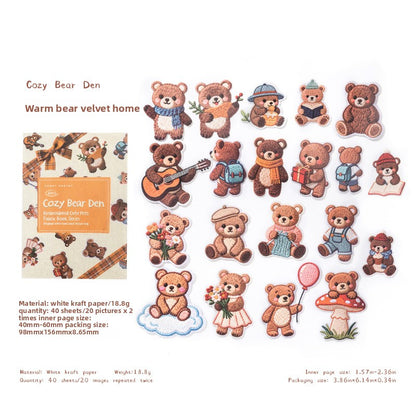 Stickers cute animals bordados-40 pzas