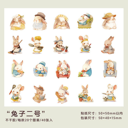 Cajita de stickers animales sweet-40 pzas