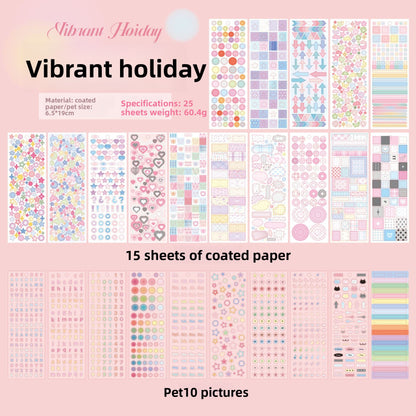 Block de stickers colorful world-25 hojas