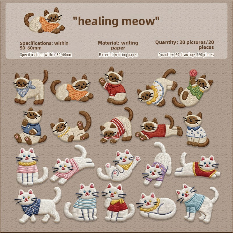 Stickers estilo bordados-20 pzas