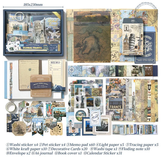 Set de papeleria Global Travel-154 pzas