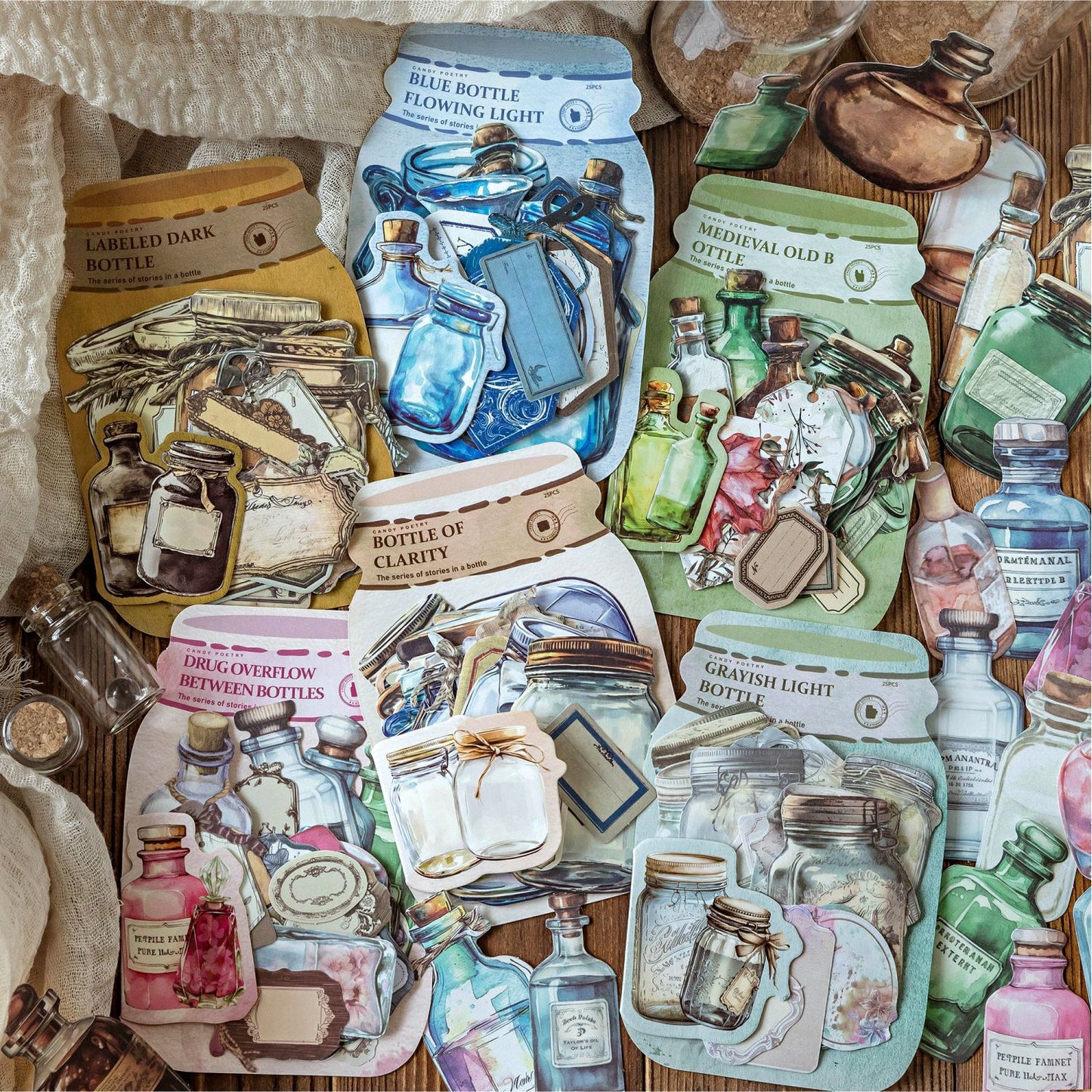 Stickers botellitas-25 pzas