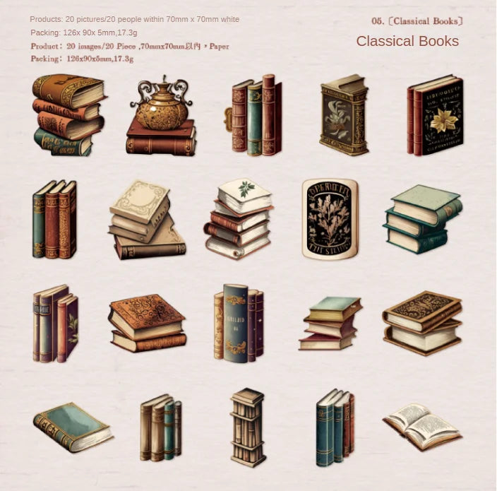 Stickers en cartonaje classical private-20 pzas
