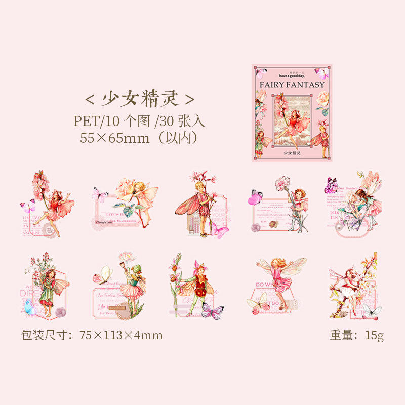Stickers Fairy fantasy-30 pzas