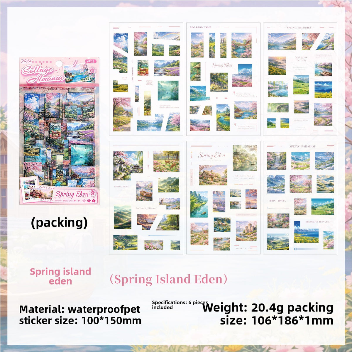 Stickers collage almanac-6 planchas