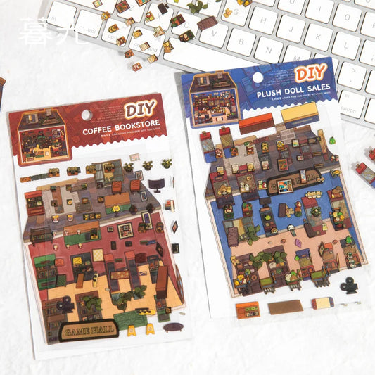 Stickers escenarios 3D casitas-1 set
