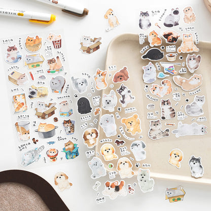 Stickers deco cat dog-1 plancha