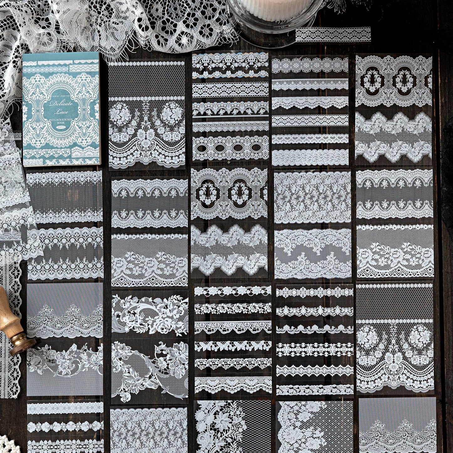 Block stickers pet encaje-30 pzas