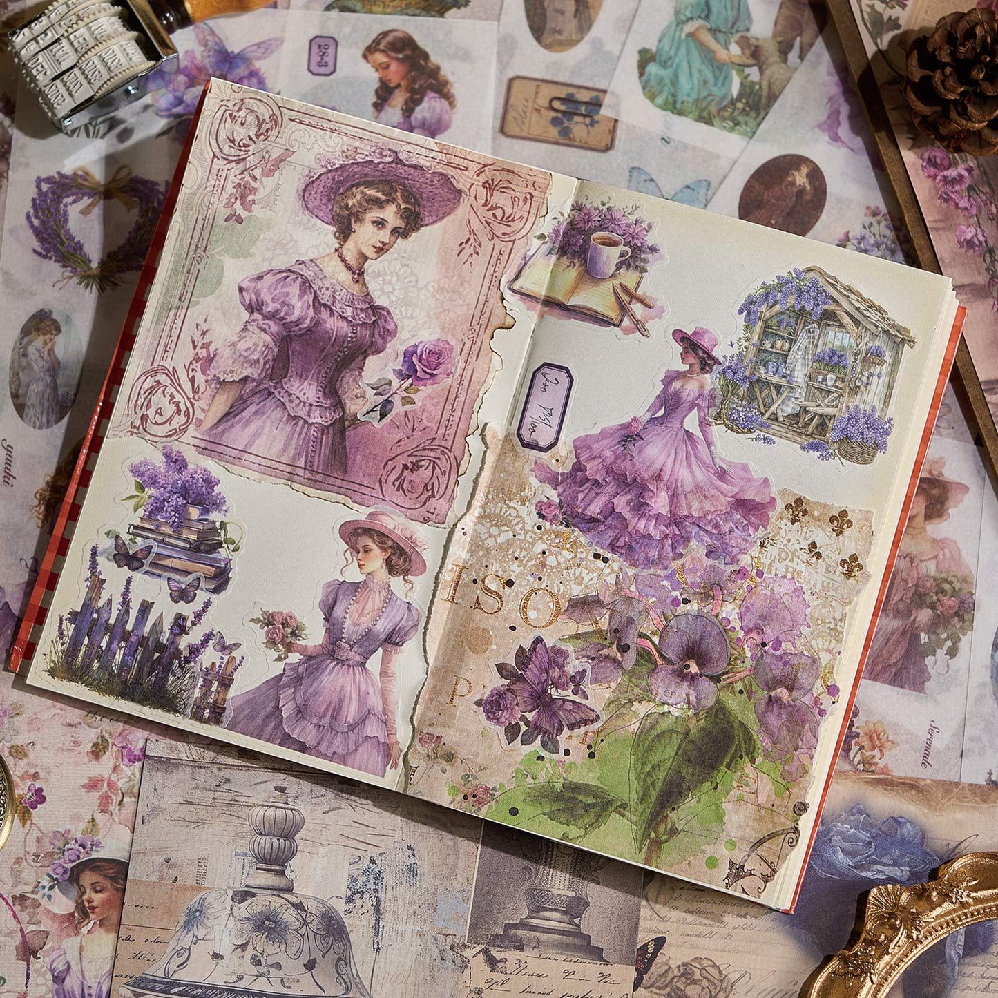 Block de stickers victorianas-50 hojas