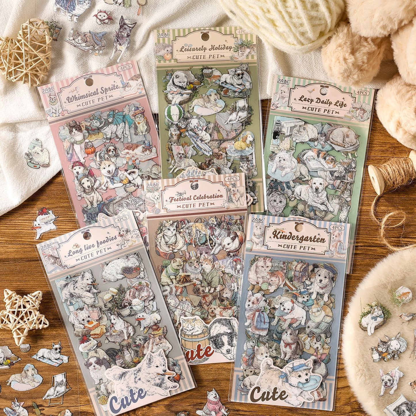 Stickers cute pet-4 planchas