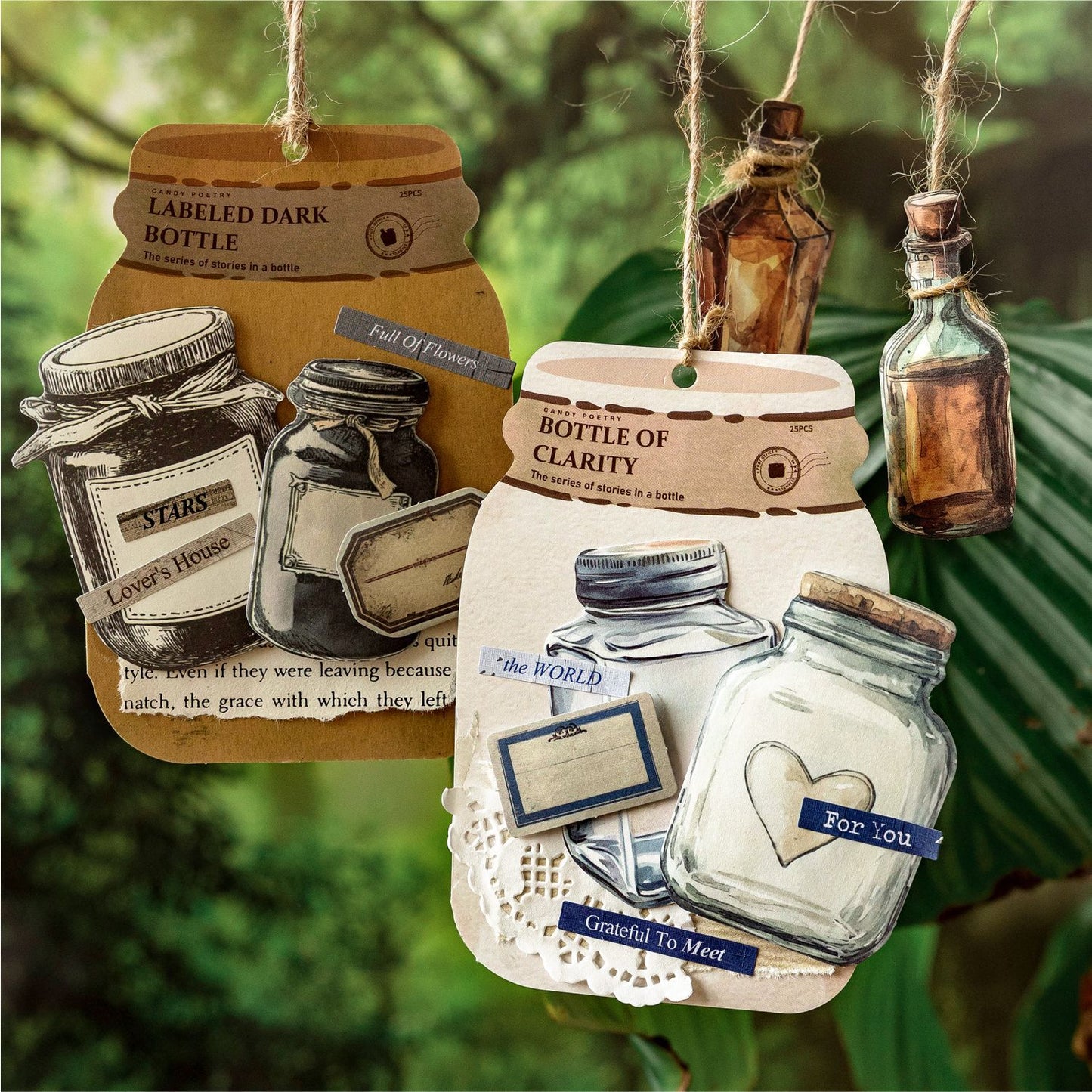 Stickers botellitas-25 pzas