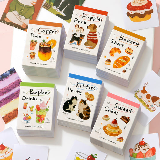 Mini librito de stickers cute-50 pzas