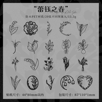 Stickers black lace-20 pzas