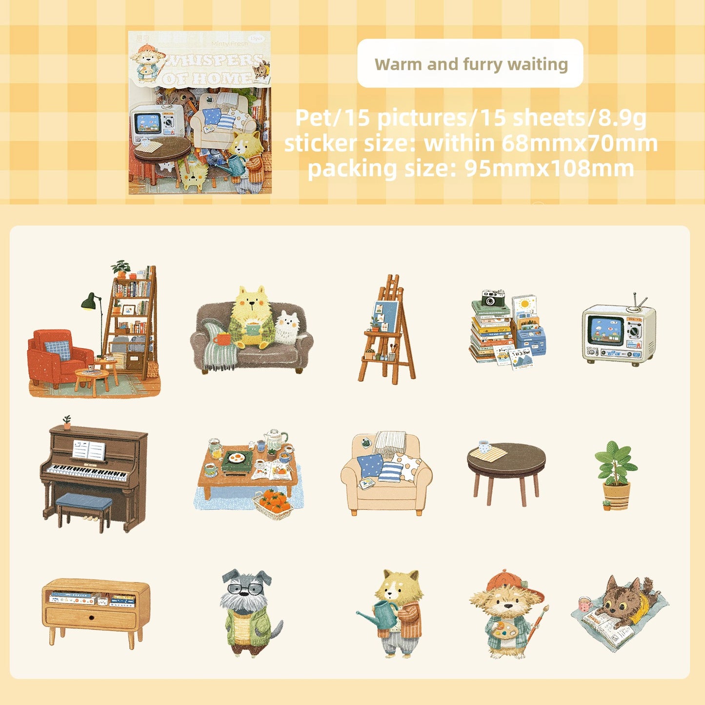 Stickers whispers of home-15 pzas