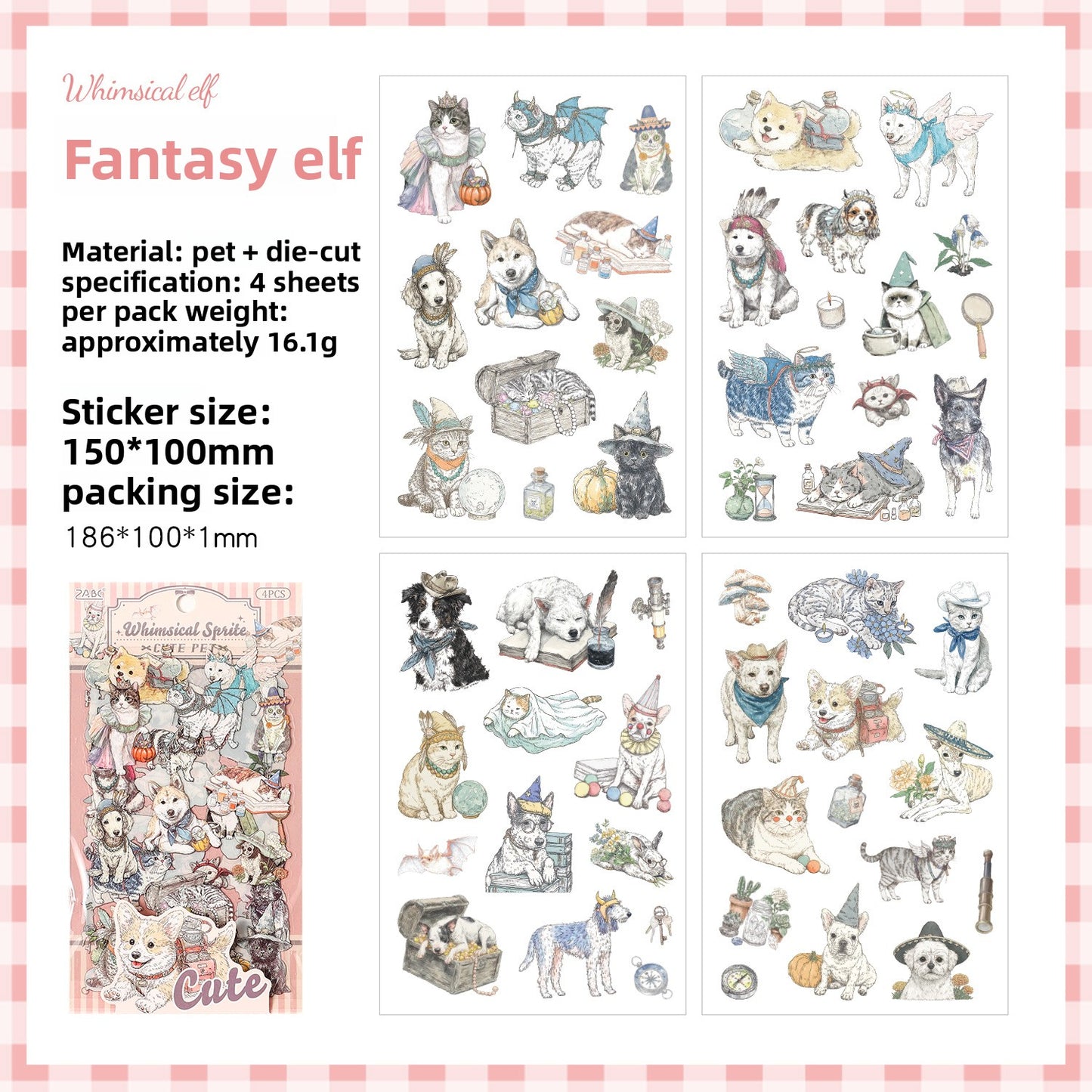 Stickers cute pet-4 planchas