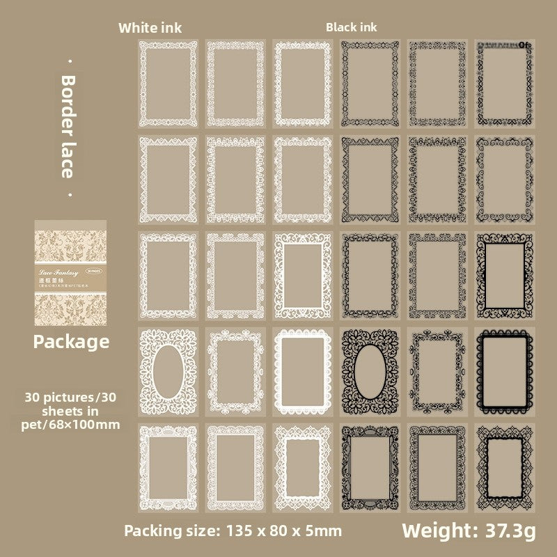 Stickers lace fantasy-30 pzas