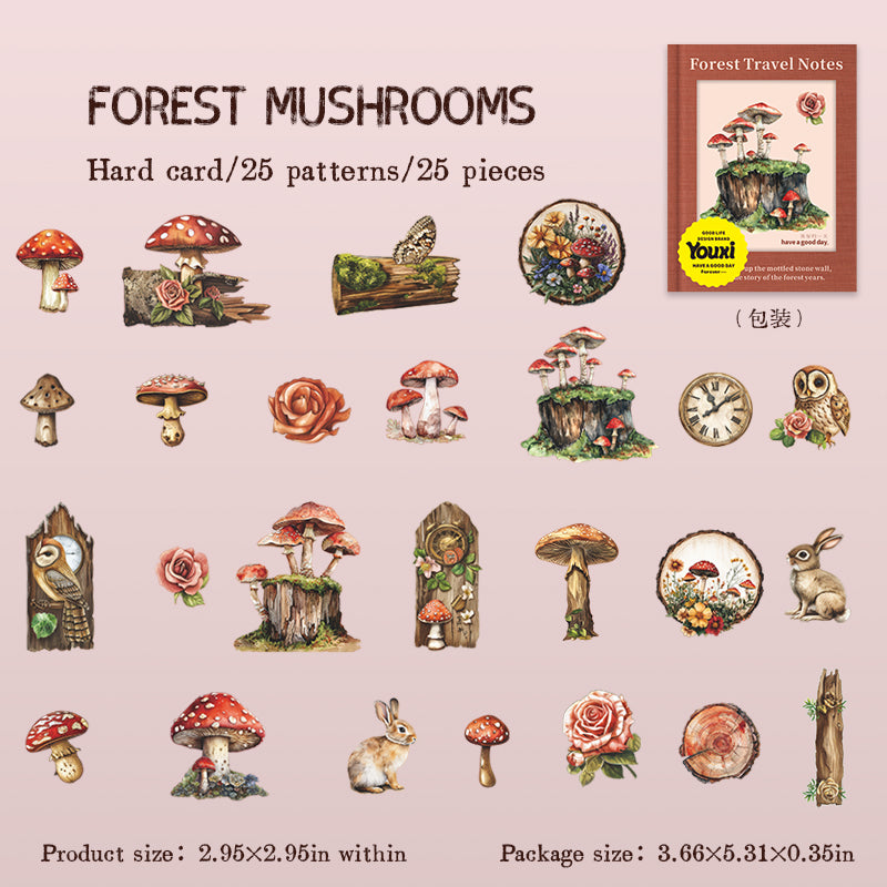 Stickers forest travel notes-25 pzas