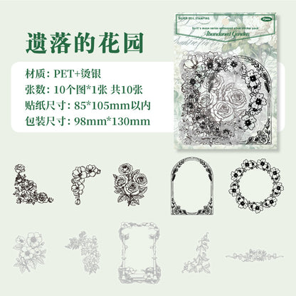 Stickers silver foil encaje-10 unidades