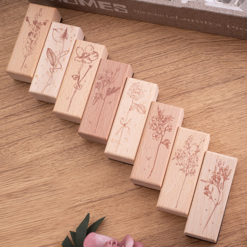 Sellos de madera flores-1 pza