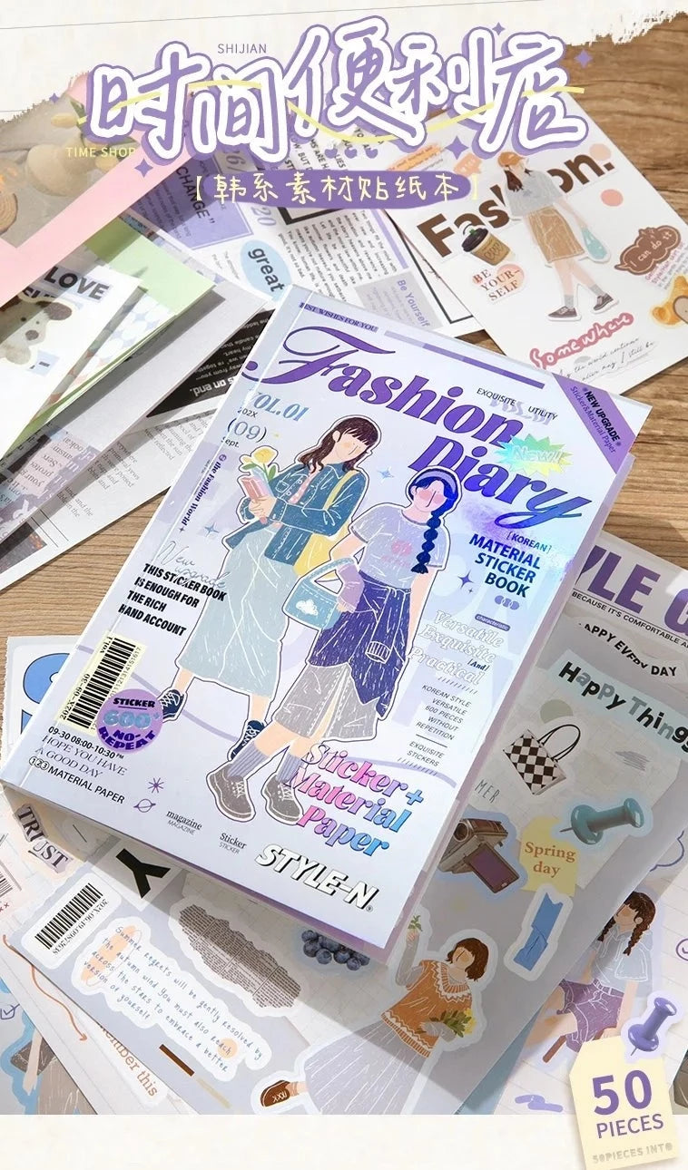 Revista fashion diary estilo korea-50 hojas