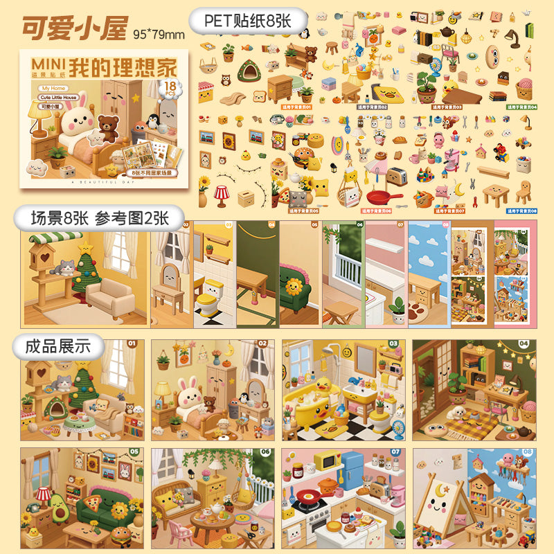 Stickers escenarios mini 2D-8 escenas