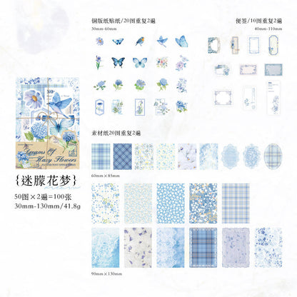 Set de papeleria flower post office-100 pzas