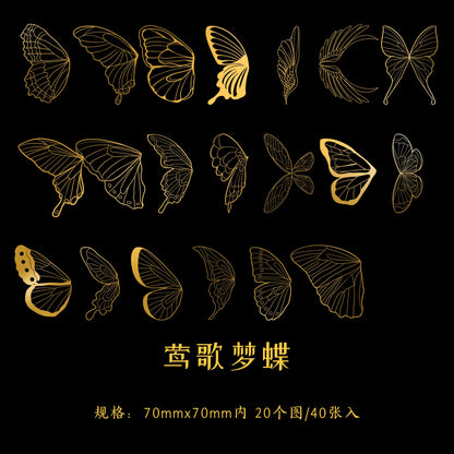 Stickers foil dorado-40 pzas