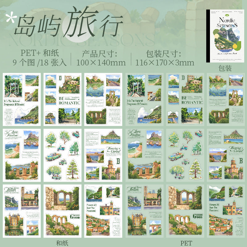Libro de stickers Nordic seasons-18 hojas