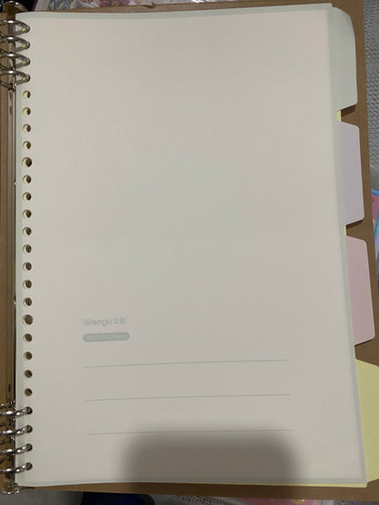 Cuaderno infinito B5 tapa dura + separadores + hojas rayadas